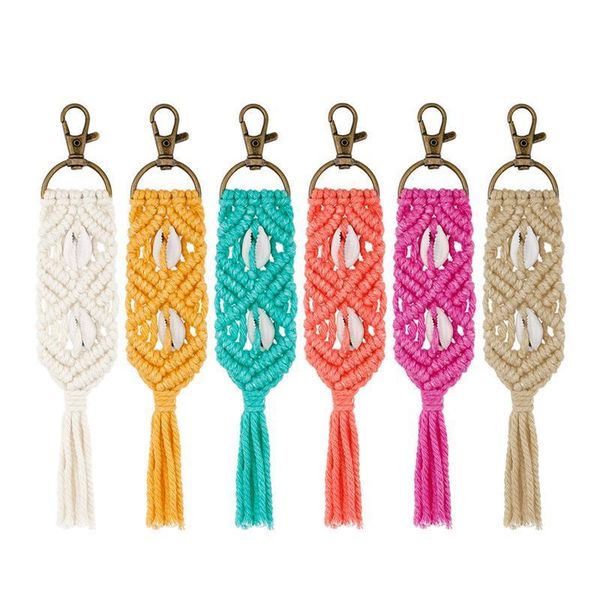 

1pcs creative braided shell tassel pendant diy jewelry garments bag decorative accessories key chain pendant craft cotton tassel h qylhrm