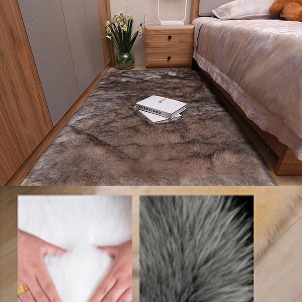 

long hair solid carpet living room deco bedroom carpet bay window bedside mat washable soft fluffy blanket1