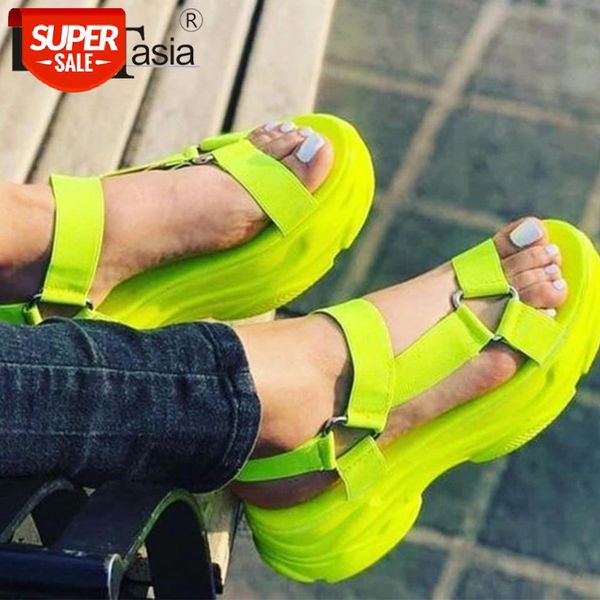 

doratasia 2020 ins multi colors big size 35-43 casual platform shoes woman flat wholesale comfortable sandals female #rq4x, Black