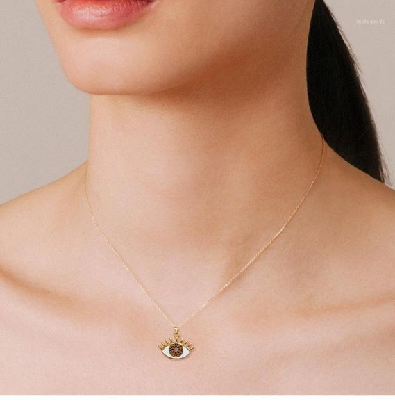 

chokers european and american style eyes oil dripping high-end temperament clavicle chain ladies necklace1, Golden;silver