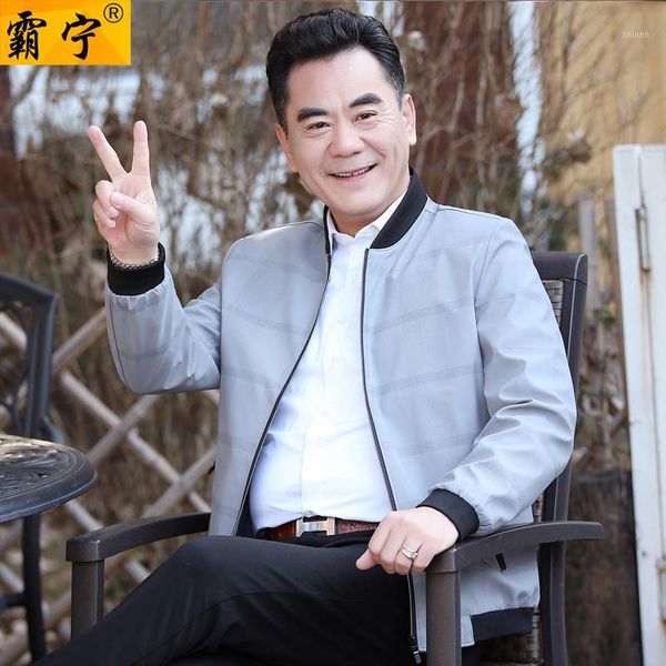 

daddy clothes jacket middle-aged autumn 40-50-year-old thin middle-aged men stand collar casual coat1, Black;brown