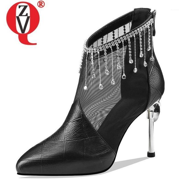 

zvq spring new fashion women boots outside super high heels genuine leather pointed toe party women shoes drop shipping1, Black