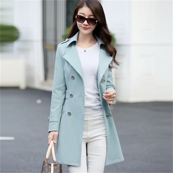 

2021 new feminino bluso plus size trench coat para mulher manga longa estilo coreano rosa casacos outwear kj215 o0mt, Tan;black