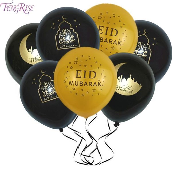 

fengrise eid mubarak decor ramadan decoration muslim hijab islamic decor muslim pendant gold black balloon party supplies bbyzfb lg2010