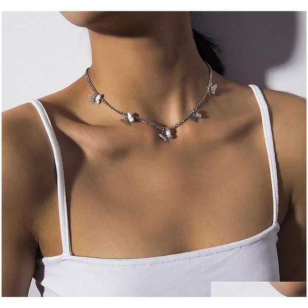 

butterfly necklace earrings jewelry sets fashion chains necklace chokers women necklace popular jewelry gift bhjyp, Silver
