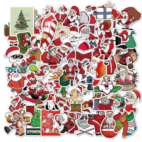 

santa 50pcs kawaii claus/snowman/christmas colorful christmas sticker tree notebook planner very thin / new year gift stickers
