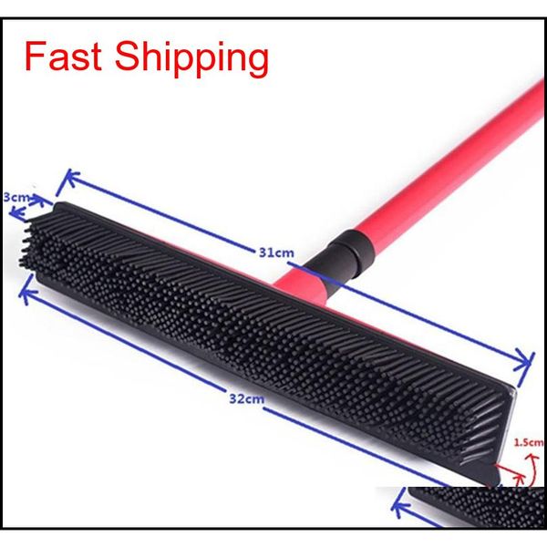 

squeegees broom pet hair removal broom telescoping handle carpet rubber broom removable rod floor water remov qylyof bdesports