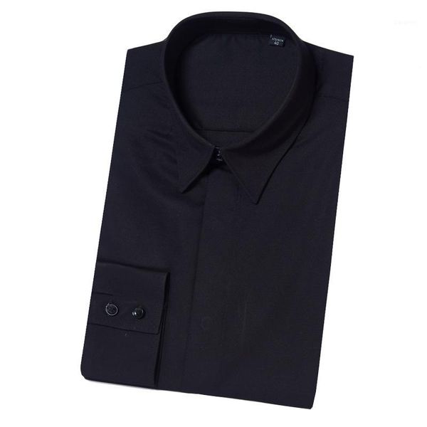 

spring&autumn men's business dress shirts male formal button-down collar shirt fashion style men's casual dress shirt black1, White;black