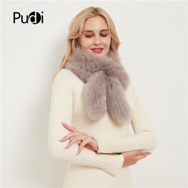 

pudi women natural fur scarf ring collar 2020 ins winter lady female warm real fur scarves rings sf0081, Blue;gray