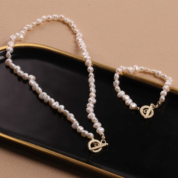 

baroque fresh water pearl bracelet, gold plated necklace, new fashion in 2020, Silver