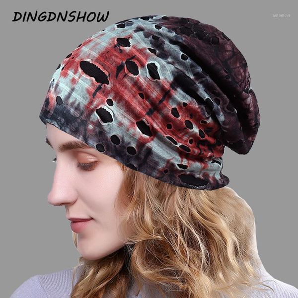 

[dingdnshow] 2020 fashion beanies hat cotton winter cap lady warm bonnet hat women skullies print knitted1, Blue;gray