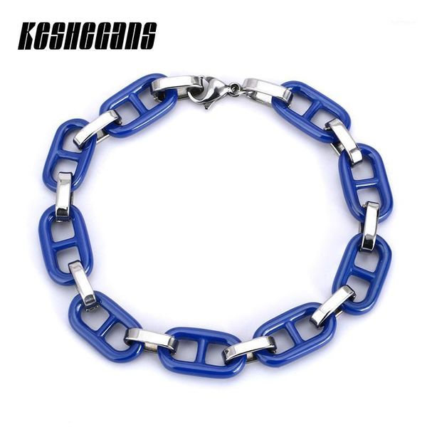 

new arrival women bracelet health blue ceramic bracelets stainless steel hollow vintage trendy for women fashion jewelry gifts1, Black