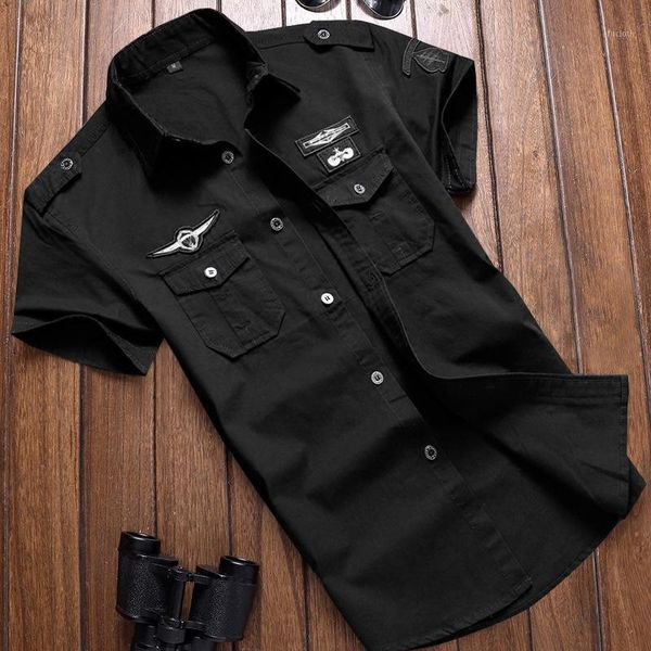 

shirt men's shirts casual style fashion clothing cotton short sleeve retro vintage 6xl embroidery black drop shipping1, White