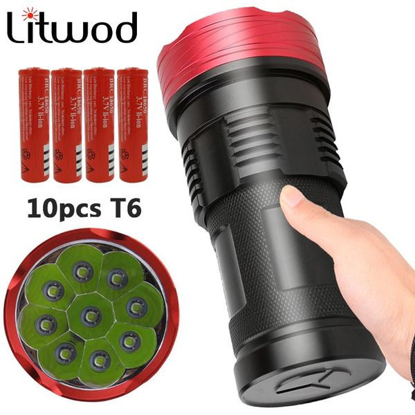 

10pcs xml t6 super powerful led flashlight tactical torch usb linterna lamp waterproof fishing lantern 3 mode light bbyumj alice_bag