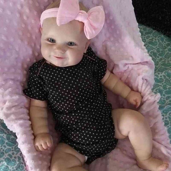 

50/60cm bonecas bebe reborn baby dolls lifelike real soft touch maddie with hand-drawing hair handmade art doll gift toys kids