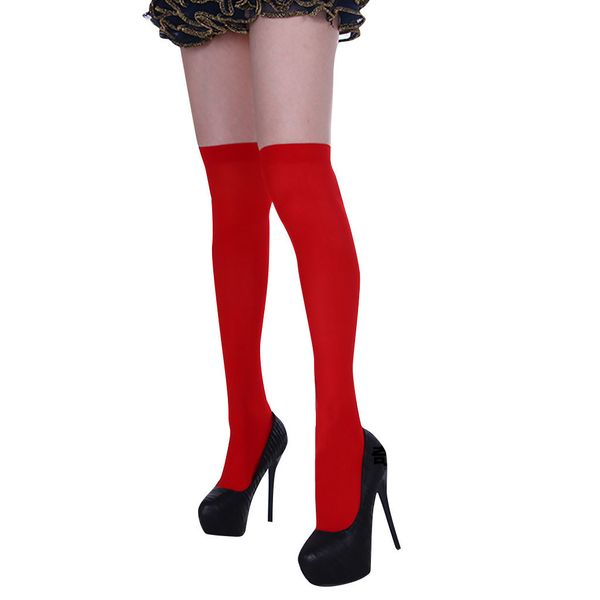 

2020 women chriatmas female warm knee socks silk medias stockings, Red;black