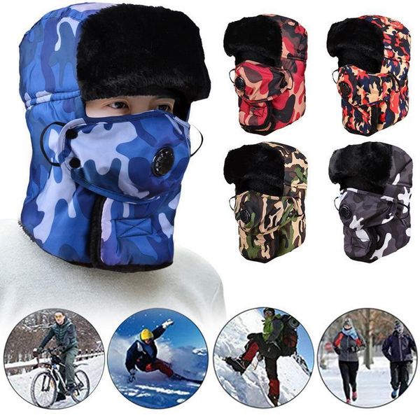 

beanies winter warm fur hats caps with scarf men women russian hat earflap snow ski cap anti cold outdoor cap1