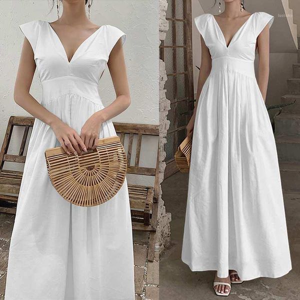 

celmia women holiday deep v neck long dress short sleeve summer ruffled solid maxi sundress high waist plus size party robe 5xl1, Black;gray