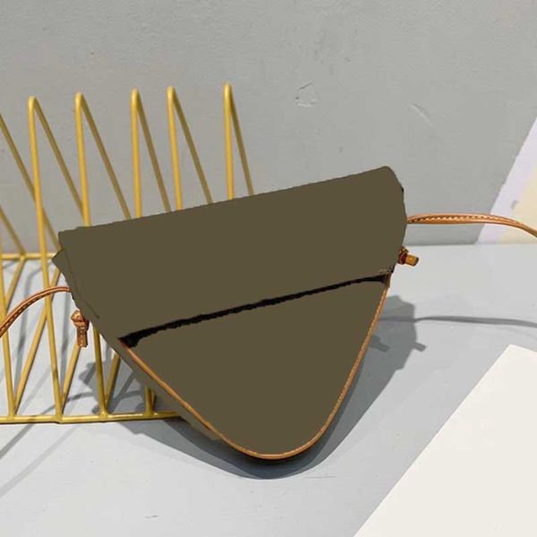 

wallets coin purse shoulder bags womens genuine leather logo printinghandbag mini triangle bags with shoulder strap fashion