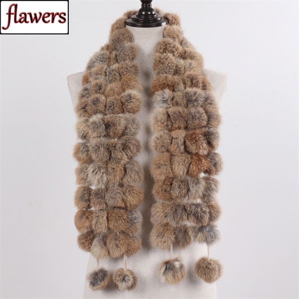 

new fashion natural rabbit fur scarf lady winter warm real rabbit fur muffler women knitted 100% genuine rabbit fur scarves y201007, Blue;gray