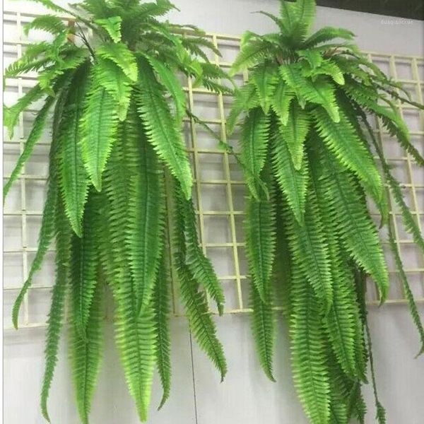 

decorative flowers & wreaths simulation fern grass green plant artificial persian leaves flower wall hanging plants home wedding shop decora