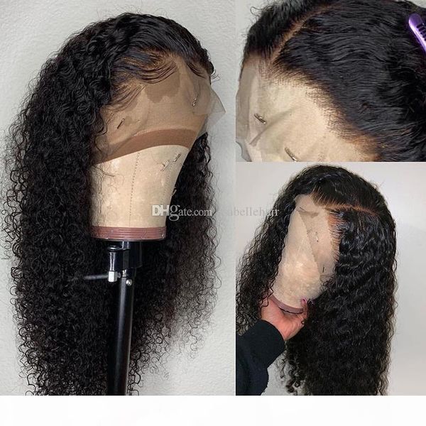 

lace 9а deep часть 13x6 человеческих волос парики фронт черный женщины pre щипковых природные hairline braziian virgin kinky завитые парик с, Black;brown