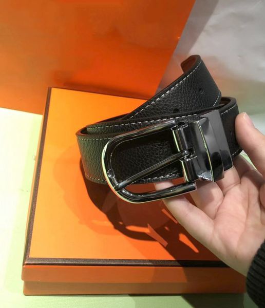 

belt fashion of mens and women belt with fashion big buckle real leather strap belts for men with box2022, Black;brown