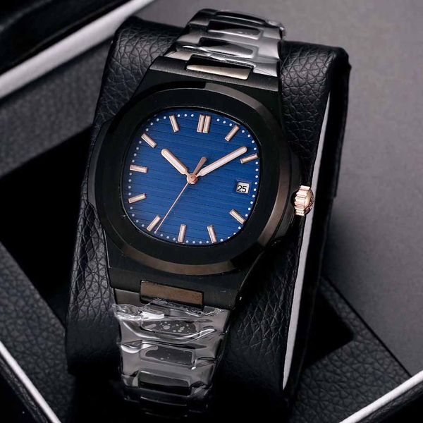 

men's watch, sport watch, bow clasp, 2813 automatic movement, stainless steel case, stainless steel band, sapphire glass, black band, Slivery;brown
