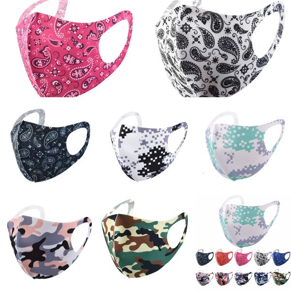 

u959xu 2021 fashion face masks printed cartoon camo ice silk facemask sunscreen spring summer dustproof dust mouth mask n