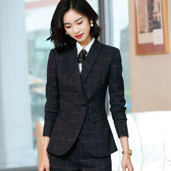 

ly new autumn winter 2020 new women's wear metal double button professional warm suit limited price, White
