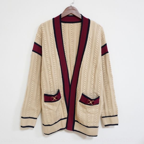 

s home fall winter 2020 french casual loose coat woolwool wool cashmere knitted cardigan women's color contrast coat 20337 61f3k, White;black