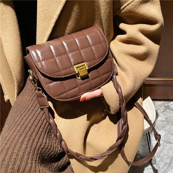 

cross body lattice chain crossbody bag 2021 fashion pu leather women's designer handbag shoulder black