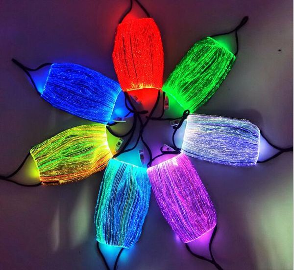 

manufacturers spot vibrato bar nightclub colorful led fiber optic luminous jump masks disposable face mask