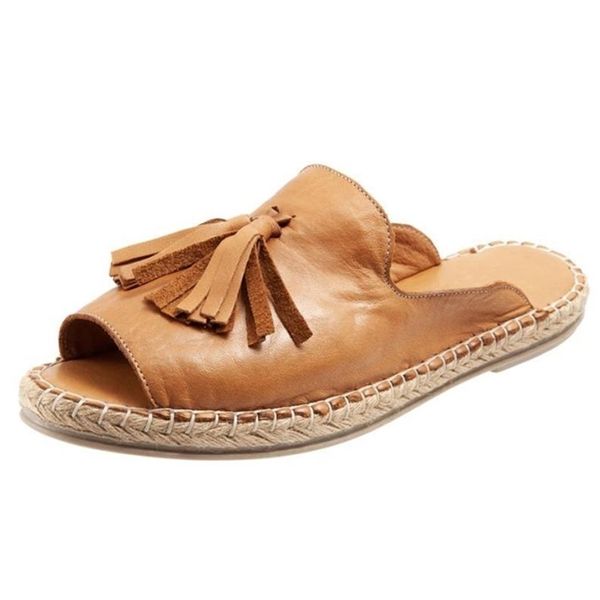 

summer fashion tassel tassels women slippers comfort beach female casual slip on slipper sandals indoor outdoor shoes plus 43 y200423, Black