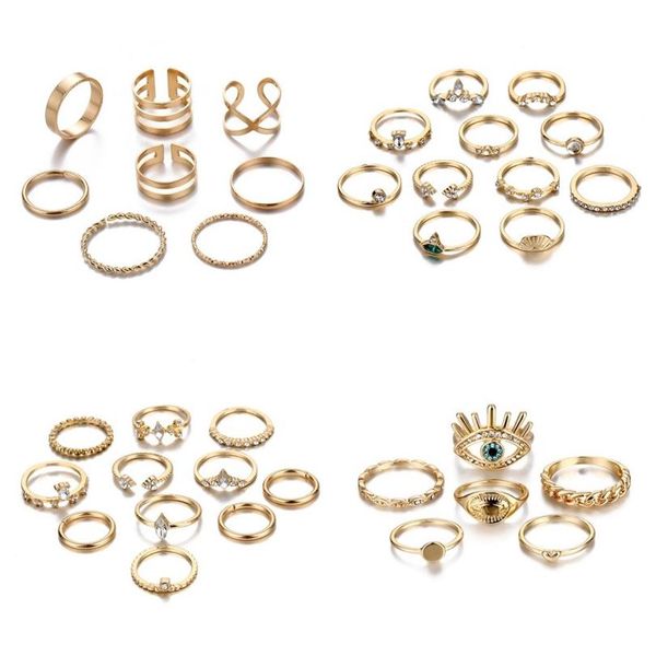 

vienkim boho gold color rings для женщин винтаж moon star knuckle finger кольца набор 2020 женских ювелирных изделий подарки моды 11 шт. wmt, Golden;silver