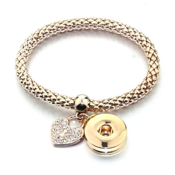 

boom life new gold snap bracelet for women fit diy 18mm snap jewelry elastic snap buttons bracelet jewe bbycyk, Golden;silver