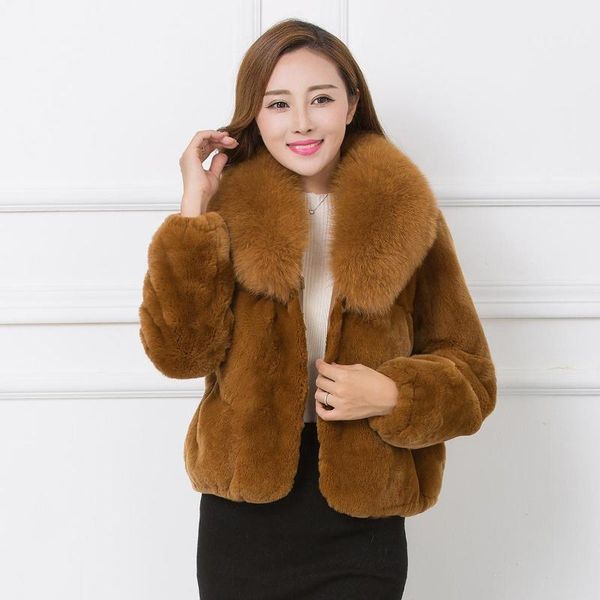 

2020 winter women natural fur raccoon dog fur collar outerwear jacket female streetwear thick warm open stitch coat a2211, Black