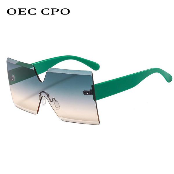 

sunglasses fashion rimless square women vintage punk frameless colorful shades female eyewear retro green glasses, White;black