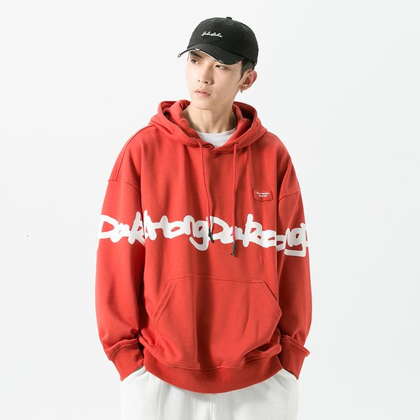 

2021 korean men oversized sweatshirts funny printed men's long sleeve pullovers hoodies new man casual sweatshirt 46by, Black