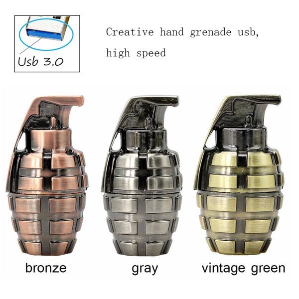 

metal retro hand grenade usb flash drive 64g usb 3.0 pen drive16g flash memory stick u disk pen drive 32g pendrive cool