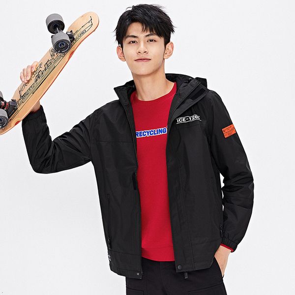 

semir jacket 2020 autumn new men stand collar jean jackets letter printed male casual street loose denim outerwear