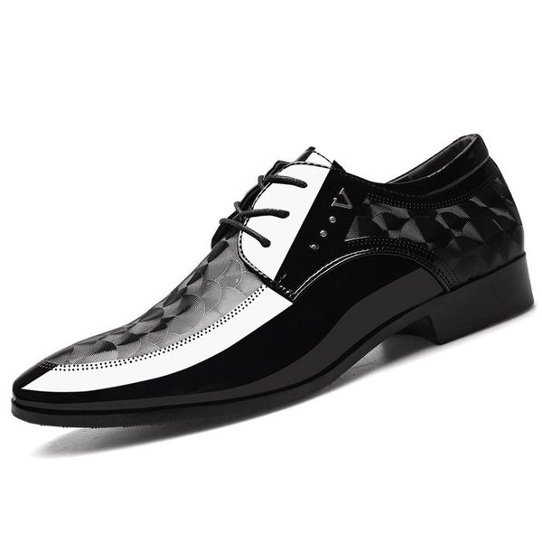 

dress wedding shoes men formal italian patent leather shoes for men coiffeur elegant classic zapatos hombre bona, Black