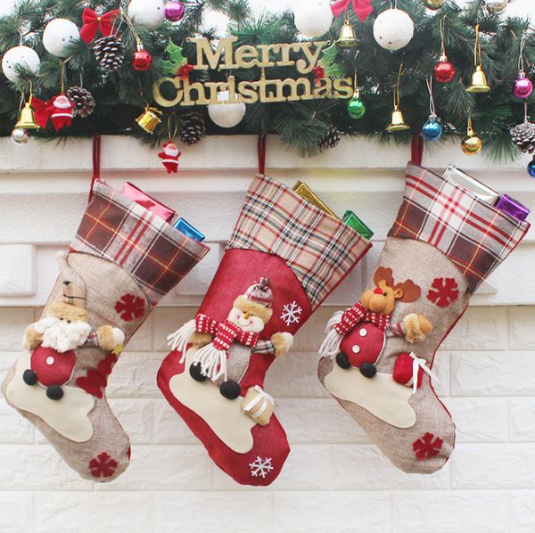Последний размер 46см, нетканый материал, Санта, носки снеговика стиль, Рождественский чулок, конфеты подарочные пакеты, бесплатная доставка