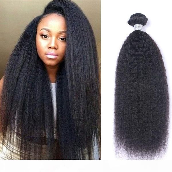 

african american afro kinky srtaight brazilian human hair bundles hair weave double drown machine human hair weft for black women