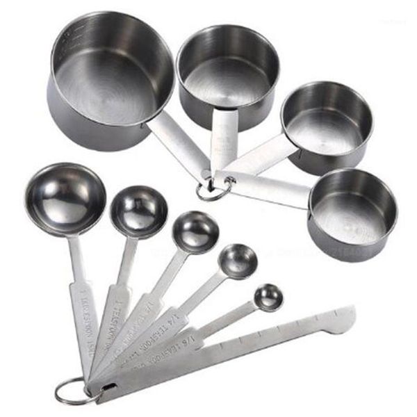 

10pcs measuring cups stackable tablespoons measuring spoon set stainless steel cups and spoons set1