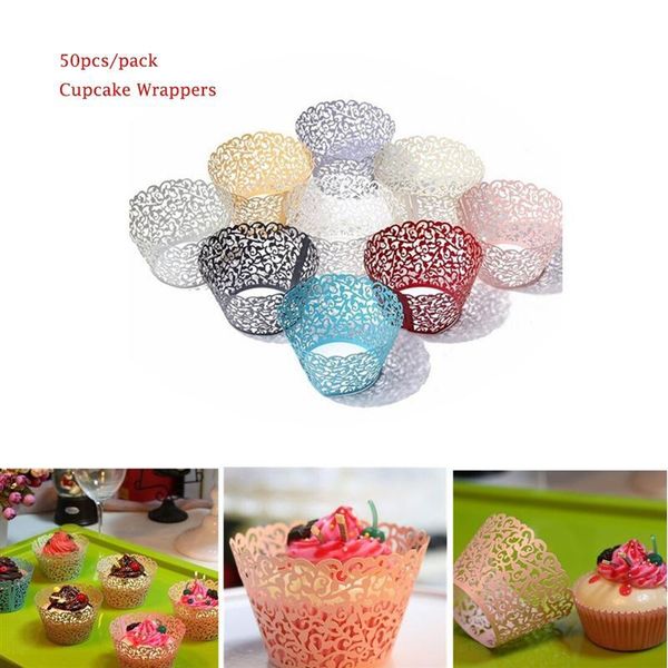 

50шт маленькая vine кружева лазерная резка завертчица liner wedding birthday party baby shower ручной торт украшение a3 jllktq ffshop2001