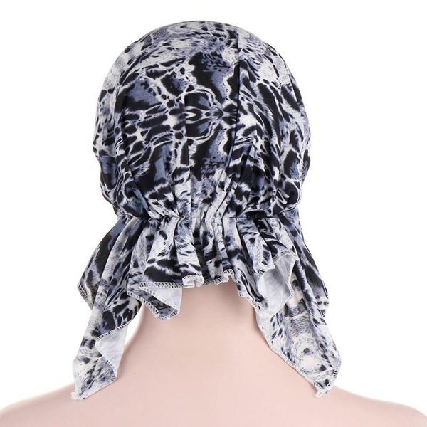 

2020 muslim headscarf summer inner hijab caps women elastic turban cap leopard print beanie hat soft bandana chemo caps headwear wmthgi, Black