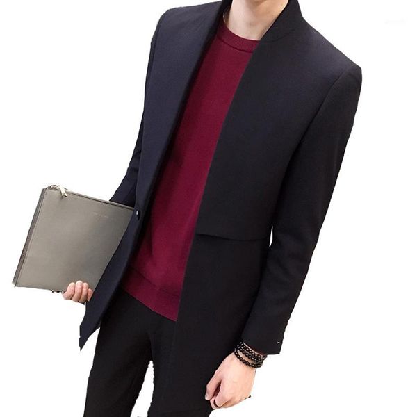 

2020 new brand autumn winter men thin&thick trench jacket business long trench coat men casual fashion wool&blends1, Tan;black