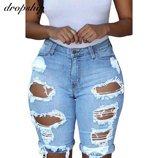 

women's jeans 2021 ripped for women fashion casual club hole denim pants femme bodycon hollow out pencil knee length, Blue