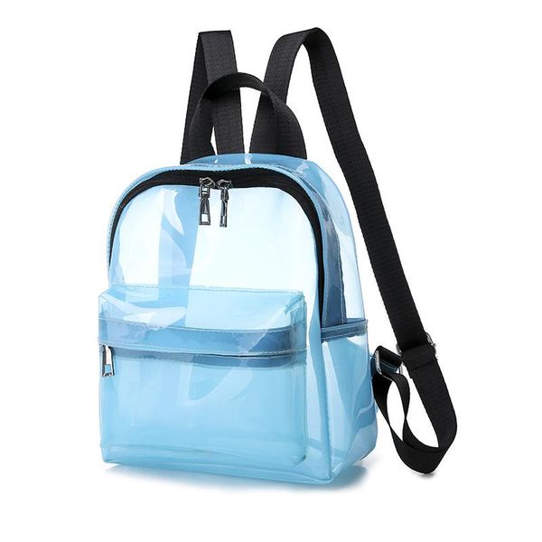 

holographic transparent backpack for women mini clear bags for girls travel jelly pvc silicone beach backpack woman b0052